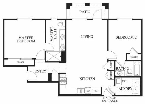 2 x 2a Floorplan 2 x 2a Floorplan at Union Place, California, 92870